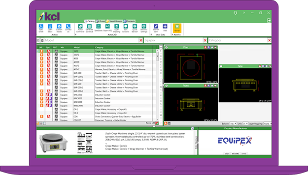 Una foto del software di progettazione KCL su un portatile.