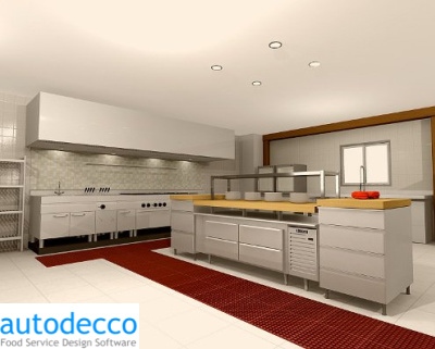 screenshot of industrial kitchen designed with autodecco